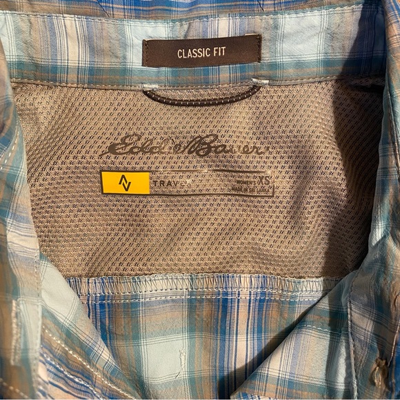 NWT Eddie Bauer Travex Mountain Shirt, Blue Plaid, XS - Picture 3 of 5